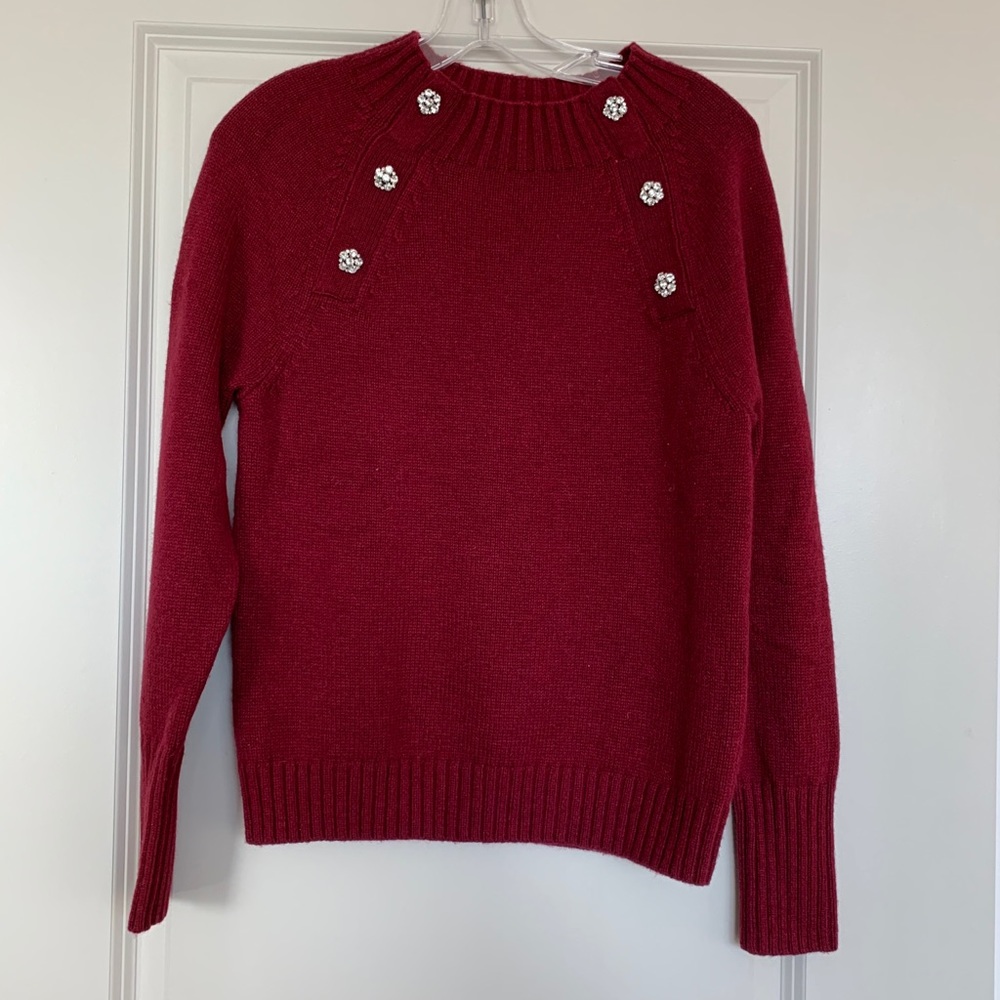 CREWNECK SWEATER WITH JEWELED BUTTONS - Picture 9 of 13